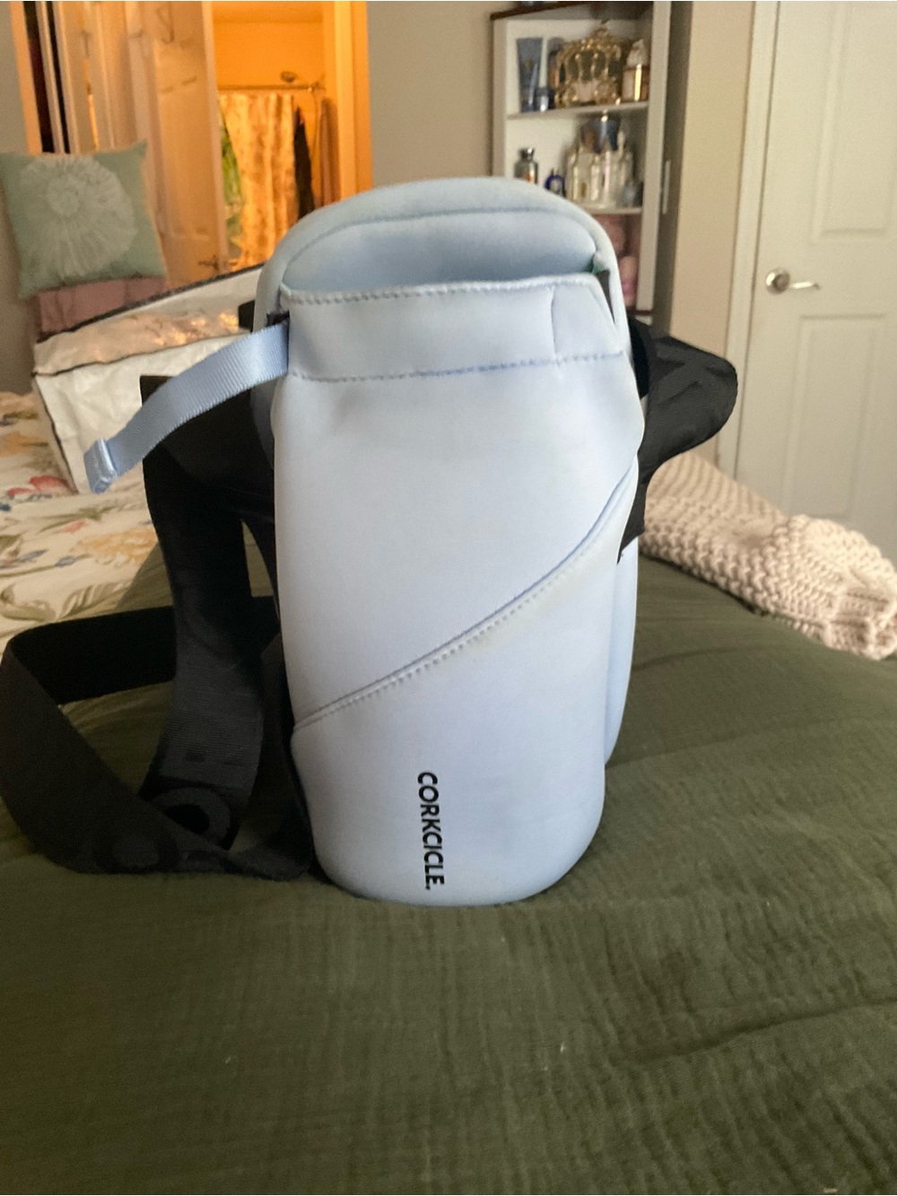 Corkcicle Pale Blue Insulated Sling Bottle Bag
